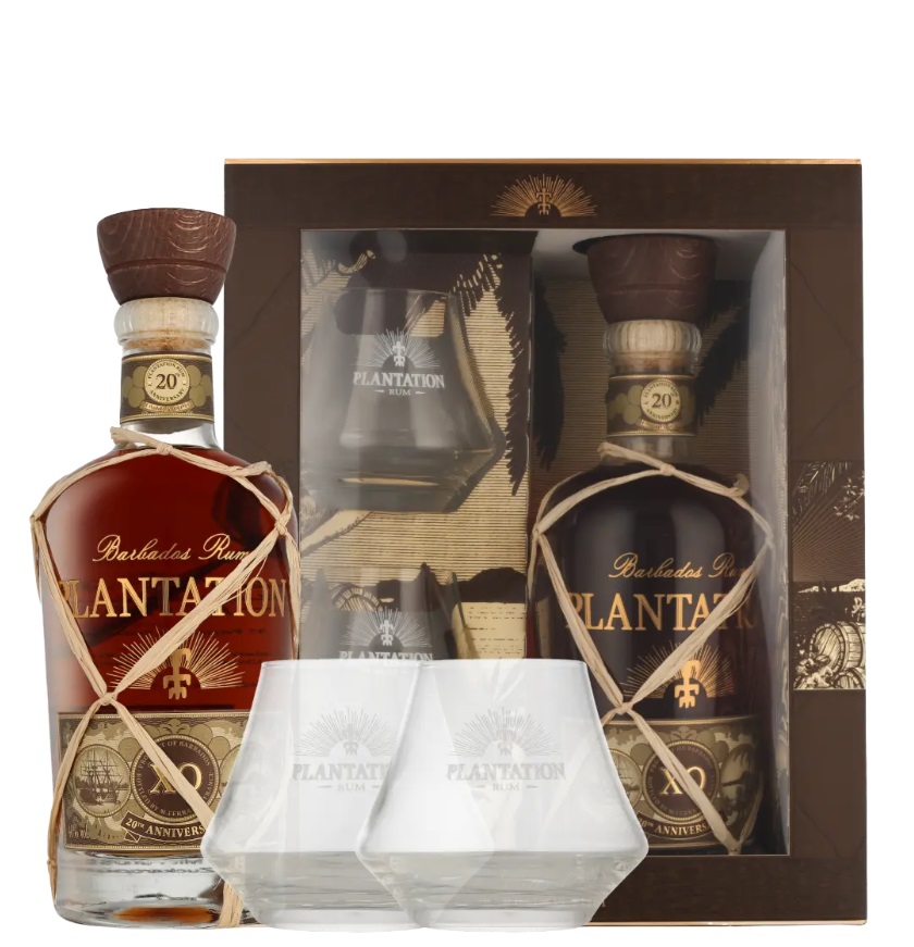 Barbados Rum Plantation XO 20TH anniversary giftbox + 2 glazen 40% 70cl