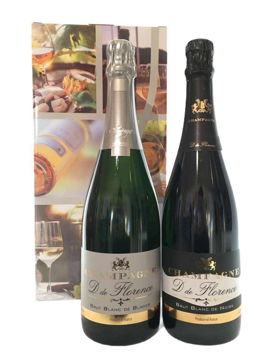 Champagne D de Florence duo Blanc De Blancs & Blanc De Noirs in geschenkdoos