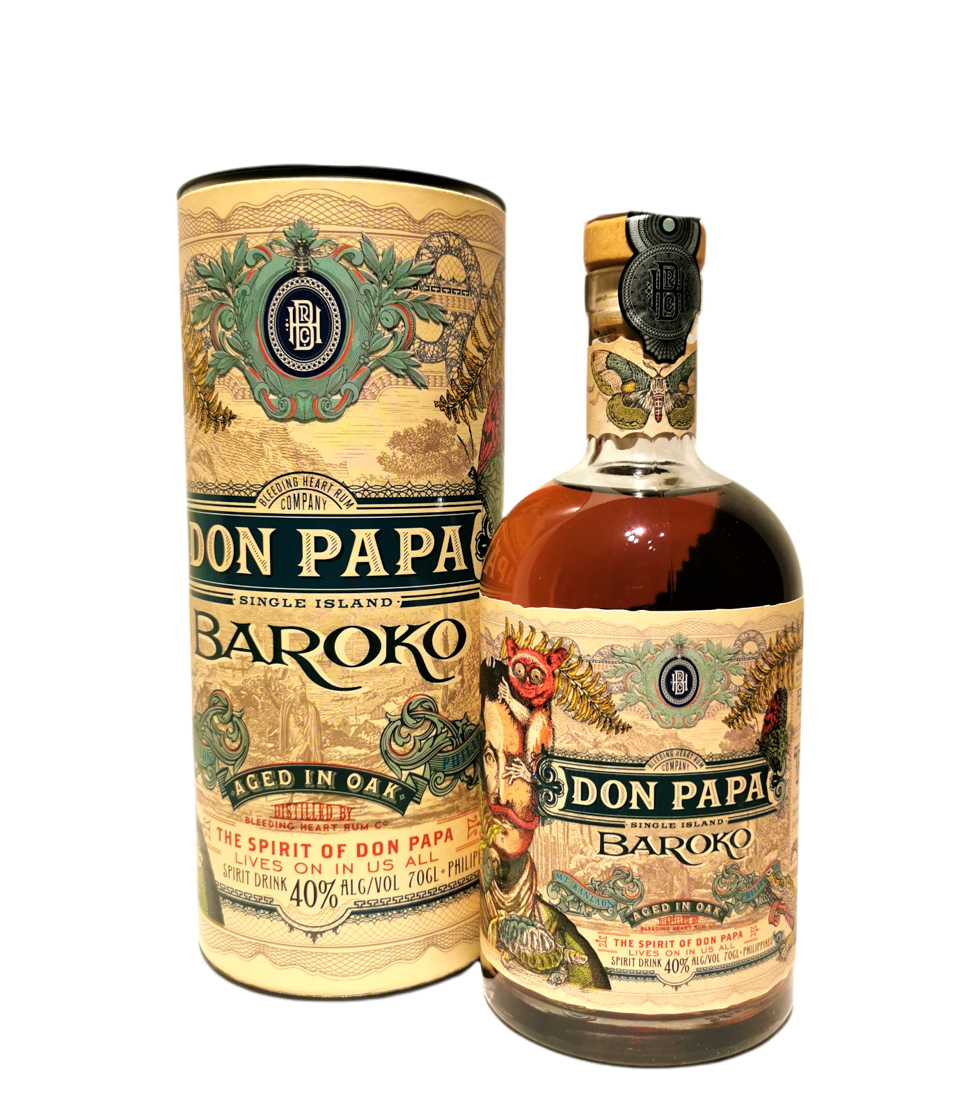 Don Papa Baroko Rum + 40% 70cl TUBE