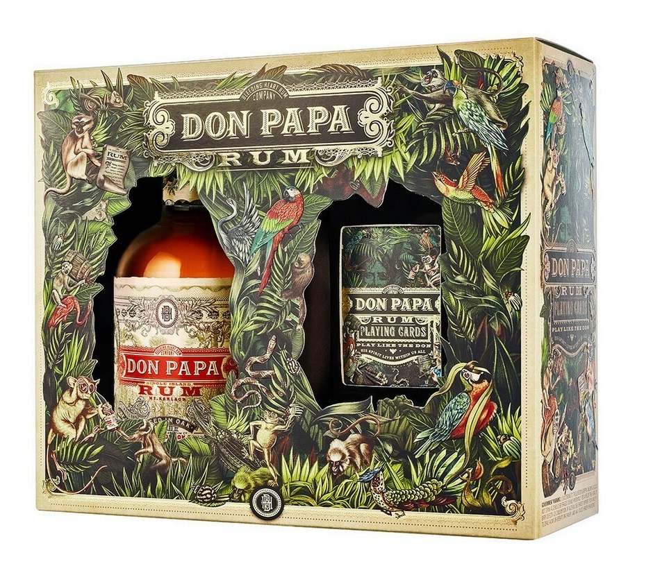 Don papa Rum 40% 70cl giftpack + playing cards