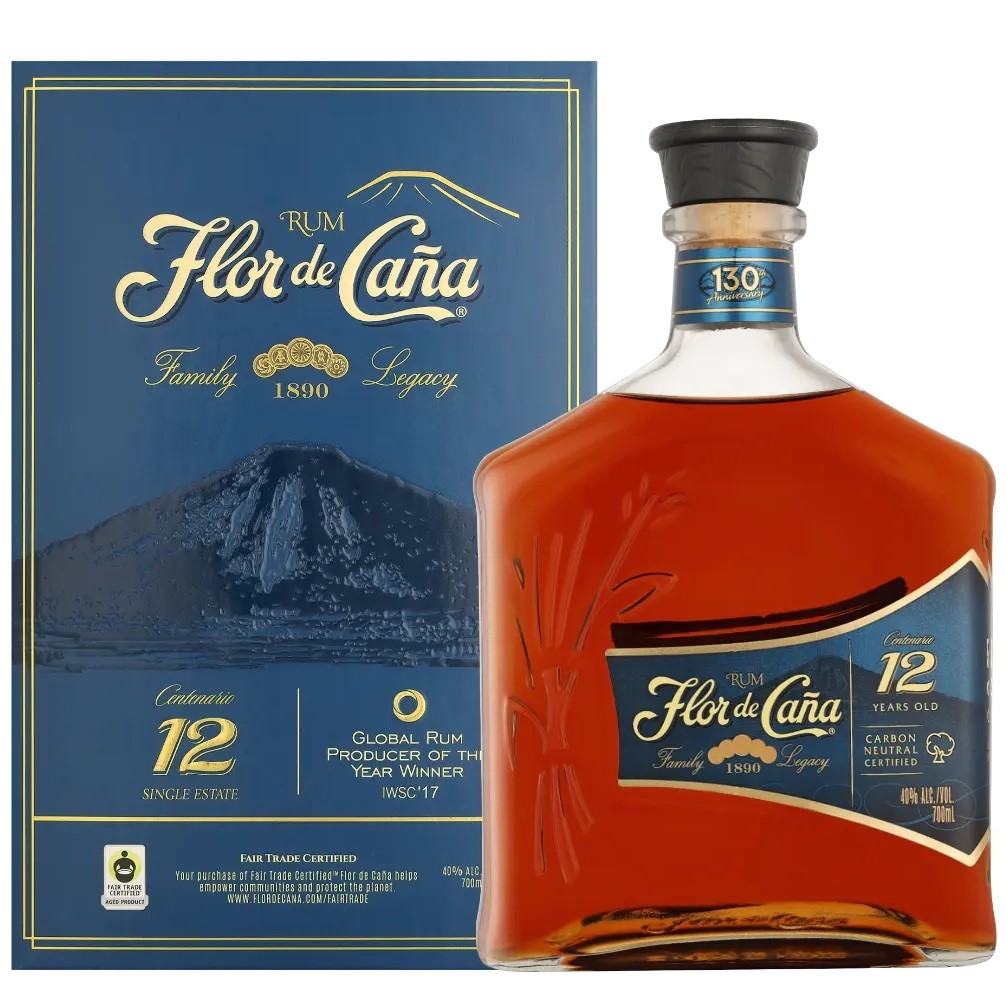 Flor De Cana rum 12 Years 40% 70cl + etui