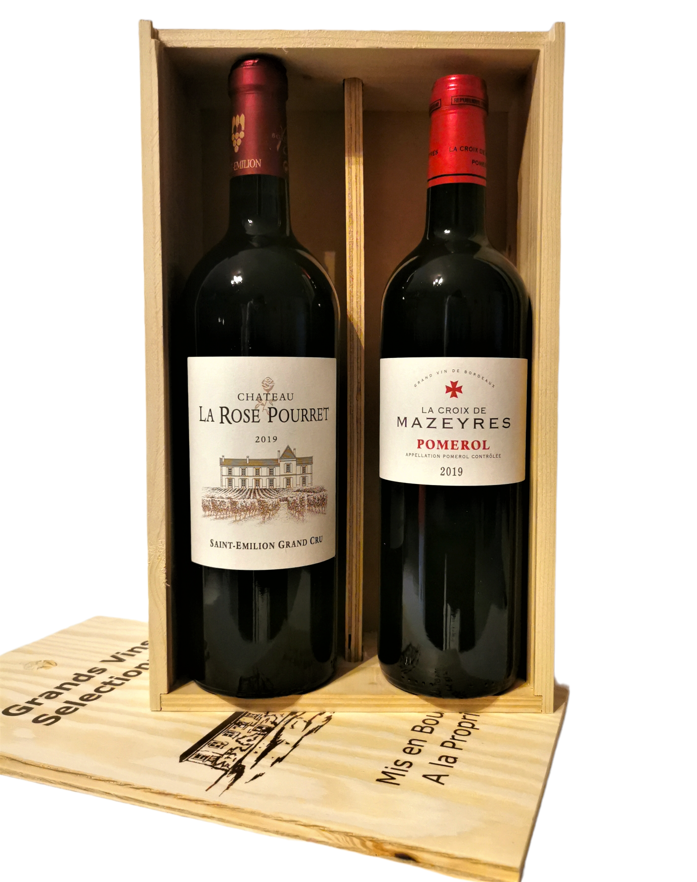 Geschenkkist 2fl. Bordeaux rood Saint-Emilion Grand Cru & Pomerol 2019