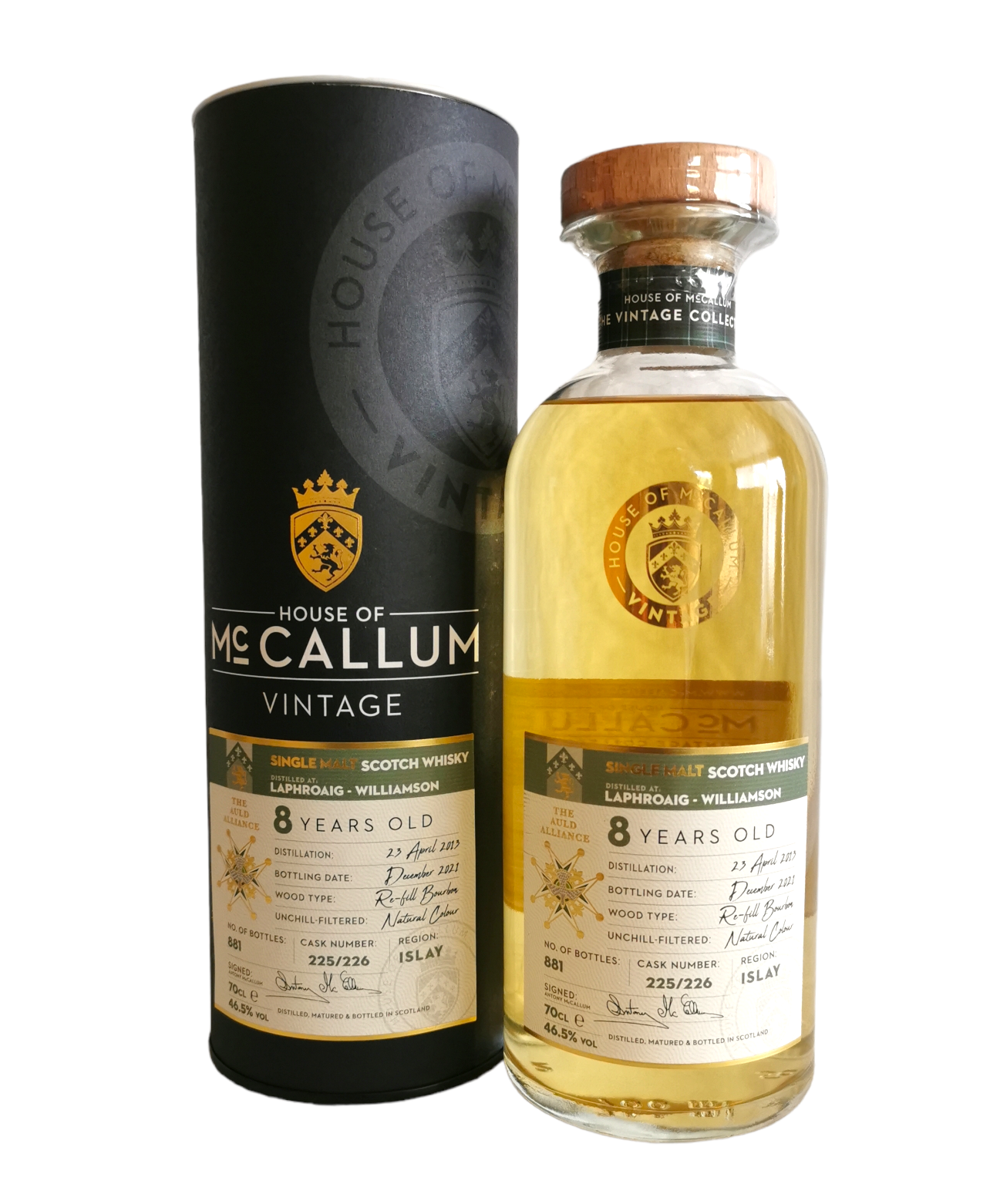 House of Mc Callum 8 year Laphroaig-Williamson  Single malt scotch whisky 46,5% 70cl + etui