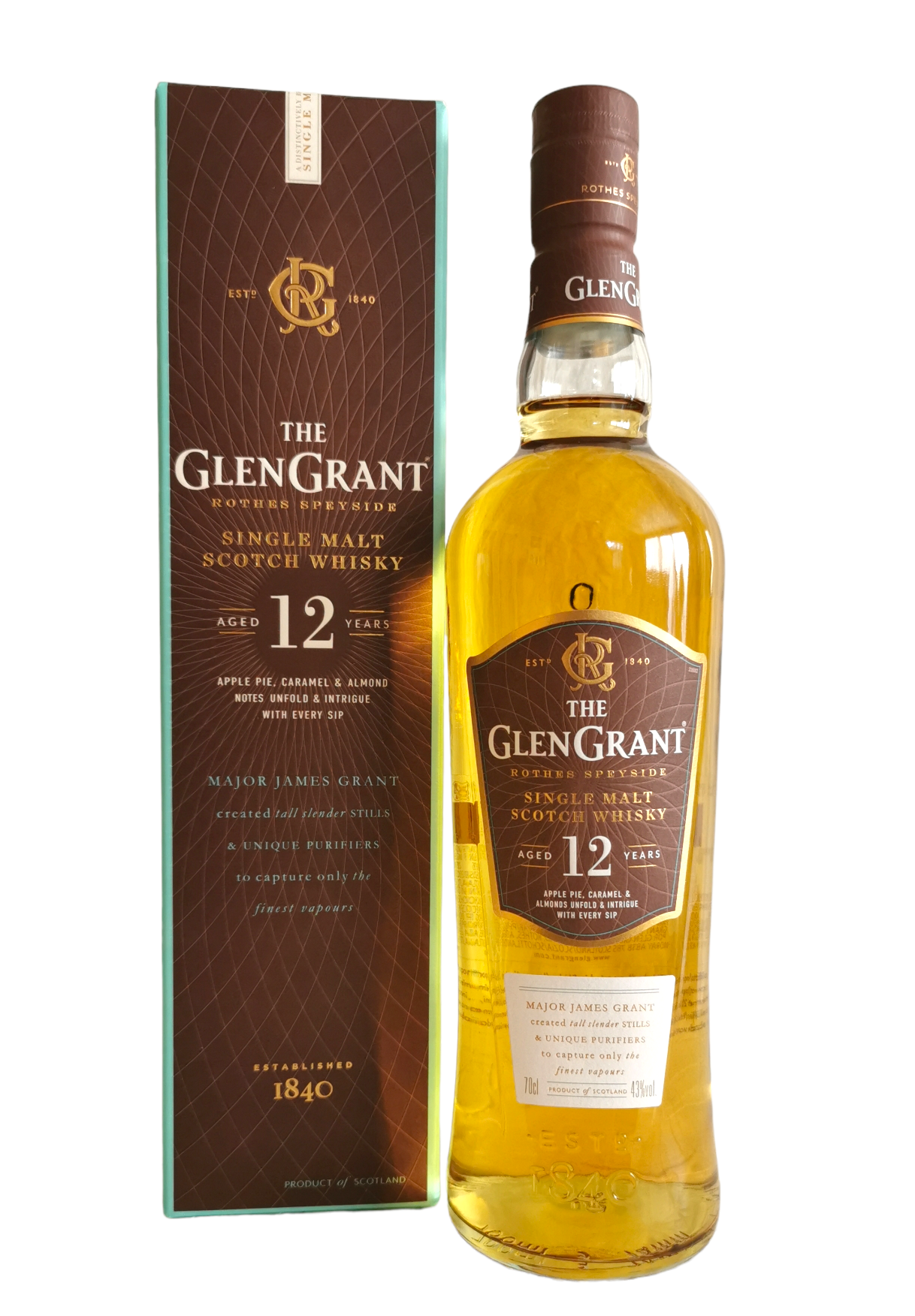 The Glen Grant Single Malt Scotch Whisky 12 year 43% 70cl  + etui