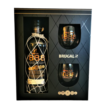 Brugal rum 1888 Gran Reserva giftbox 40% 70cl + 2 glazen
