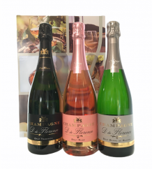 Champagne D de Florence trio, Brut, Rosé & Blanc De Blancs in geschenkdoos