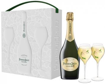 Champagne Perrier-Jouet Grand Brut giftset + 2 glazen