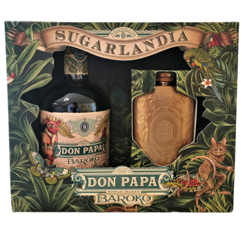 Don Papa Baroko Rum Hipflask giftset 40% 70cl