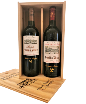 Geschenkkist 2fl. 1e & 2de wijn Ch. Fombrauge Saint-Emilion Grand Cru (rood).