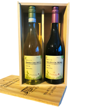 Geschenkkist 2fl. Famiglia Pasqua BIO organic wine wit/rood
